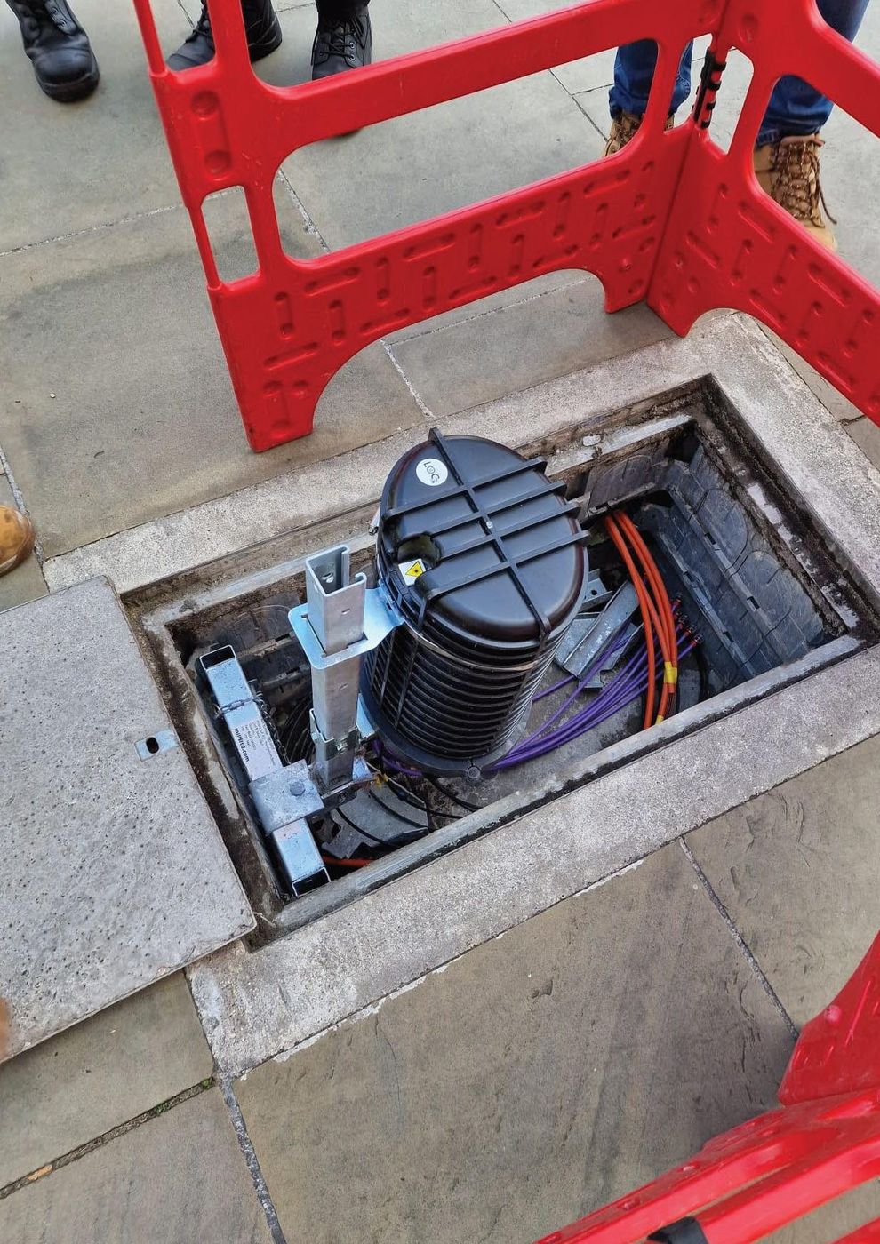 Tagged equipment inside a Dublin street chamber